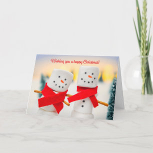 Frohe Weihnachten für jeden Marshmallow Snowmen
