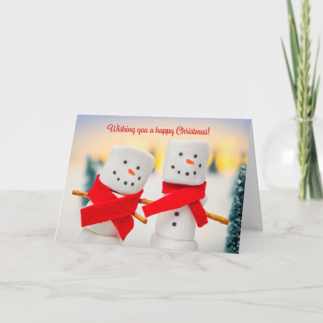 Frohe Weihnachten für jeden Marshmallow Snowmen (Vorderseite)