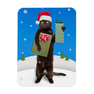 Frohe Weihnachten für jeden schwarzen Katze mit Ge Magnet