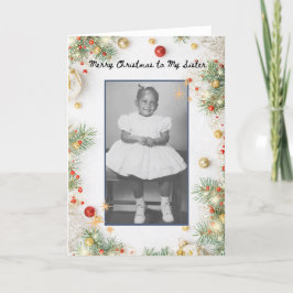 Frohe Weihnachten für meine Schwester Vintage Foto