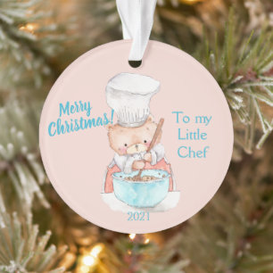 Frohe Weihnachten für meinen kleinen Koch   Teddy  Ornament