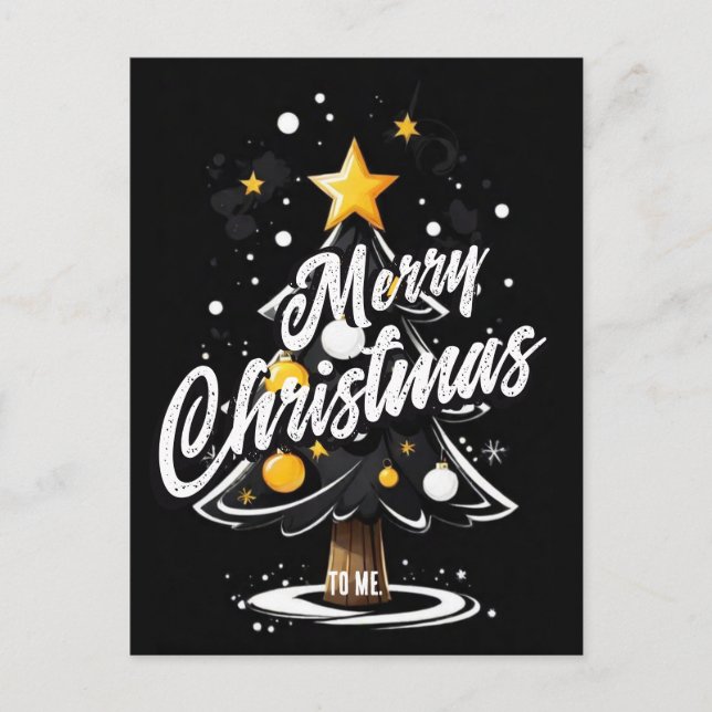 Frohe Weihnachten für mich Gruß Postkarte (Vorderseite)