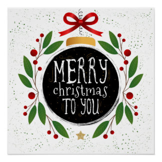 Frohe Weihnachten für Sie 20" x 20", Poster Paper