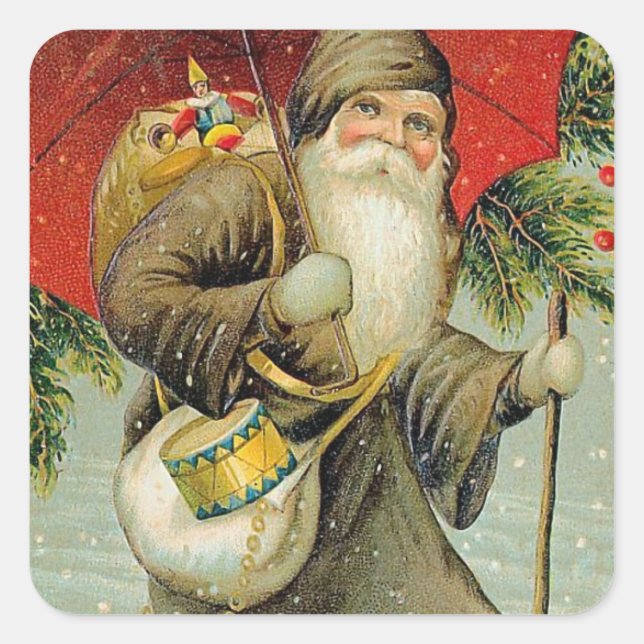 Frohe Weihnachten für Sie Quadratischer Aufkleber (Vorderseite)