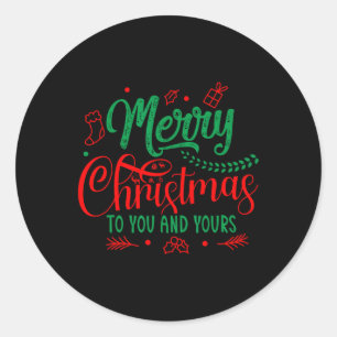 Frohe Weihnachten für Sie und Ihre Runder Aufkleber