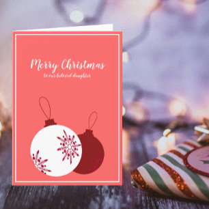 Frohe Weihnachten für Tochter Einfache Grafikkar Dankeskarte