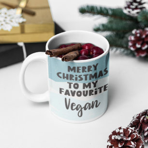 Frohe Weihnachten für Veganes Cartoon Ferkel Kaffeetasse
