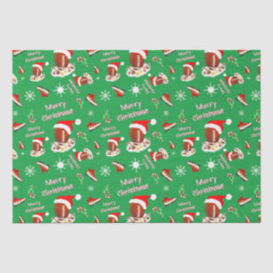 Frohe Weihnachten Fußball mit Snack Food Muster  Seidenpapier