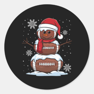 Frohe Weihnachten Fußball Schneemann Feiertags Spo Runder Aufkleber