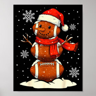 Frohe Weihnachten Fußball Schneemann Feiertags Srt Poster