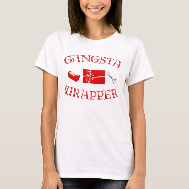 Frohe Weihnachten Gangsta Geschenk Wrapper T - Shi T-Shirt (Vorderseite)