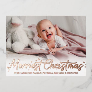 Frohe Weihnachten Geburtstagsankündigung Foto Folien Feiertagspostkarte