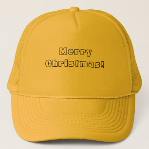 Frohe Weihnachten gedruckte Text-Cap Gelb und Gelb Truckerkappe