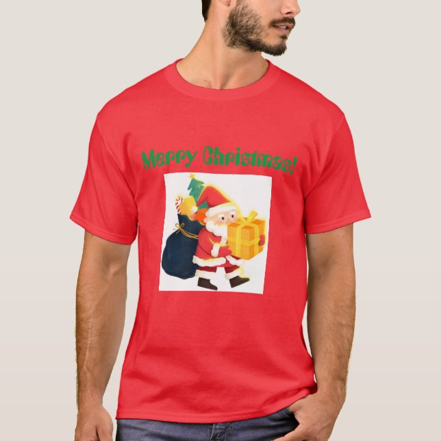 Frohe Weihnachten gedruckte Wish Elegant Handsome  T-Shirt (Vorderseite)
