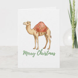 Frohe Weihnachten gefaltete Grußkarte Kamel