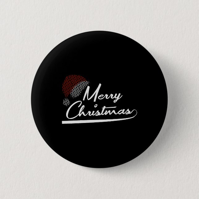 Frohe Weihnachten Gegenwart Weihnachtsmann Button (Vorderseite)