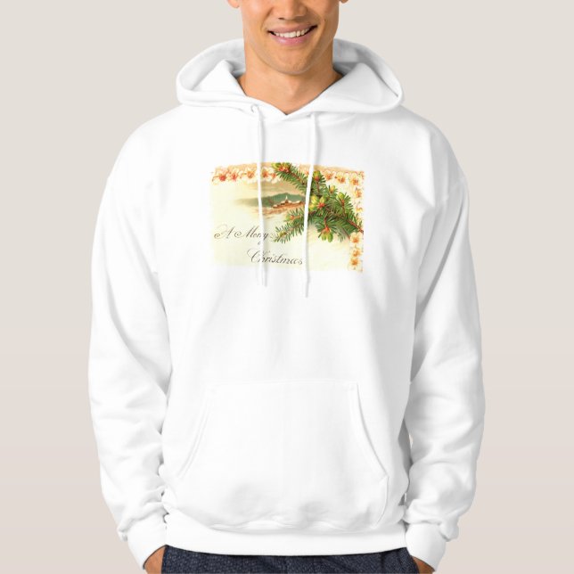 Frohe Weihnachten gehobene Sweatshirts (Vorderseite)