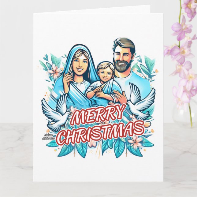 Frohe Weihnachten geklappt Karte (Orchidee)