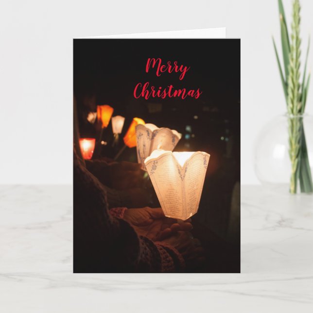 Frohe Weihnachten geklappte Weihnachtskarte (Vorderseite)