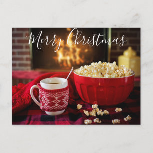 Frohe Weihnachten gemütliche Feuertage Postkarte