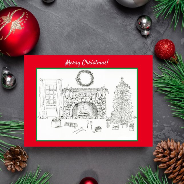 Frohe Weihnachten gemütliche Wohnzimmer mit Cavali Karte (A homewarming Christmas card.)