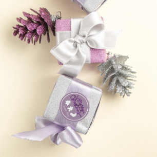 Frohe Weihnachten Gerahmt Tree Name Gold Smoky Lil Runder Aufkleber