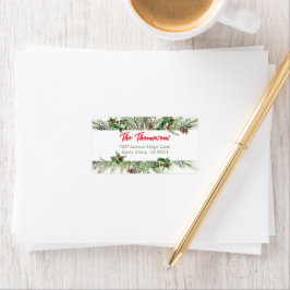 Frohe Weihnachten Gerahmt Winterwetter Gruß Adressaufkleber