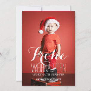 Frohe Weihnachten   German Holiday Photo Card