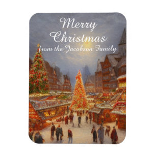Frohe Weihnachten German Market Greetings Kitsch Magnet
