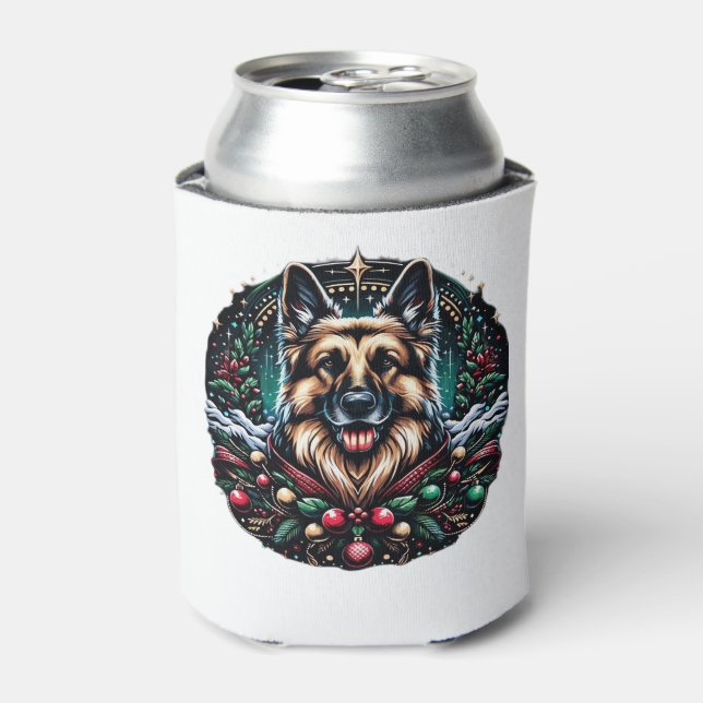 Frohe Weihnachten German Shepherd Classic T - Shir Dosenkühler (Kanne Vorderseite)