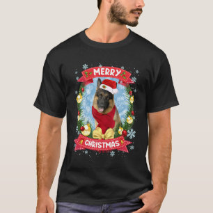 Frohe Weihnachten German Shepherd Santa Funny Xmas T-Shirt