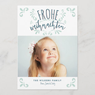 Frohe Weihnachten German Trendy Foto Greeting Einladung