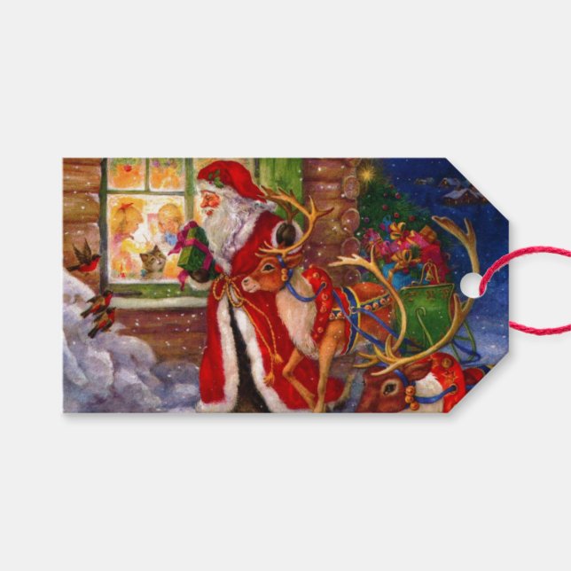 Frohe Weihnachten Geschenkanhänger (Vorderseite (Horizontal))