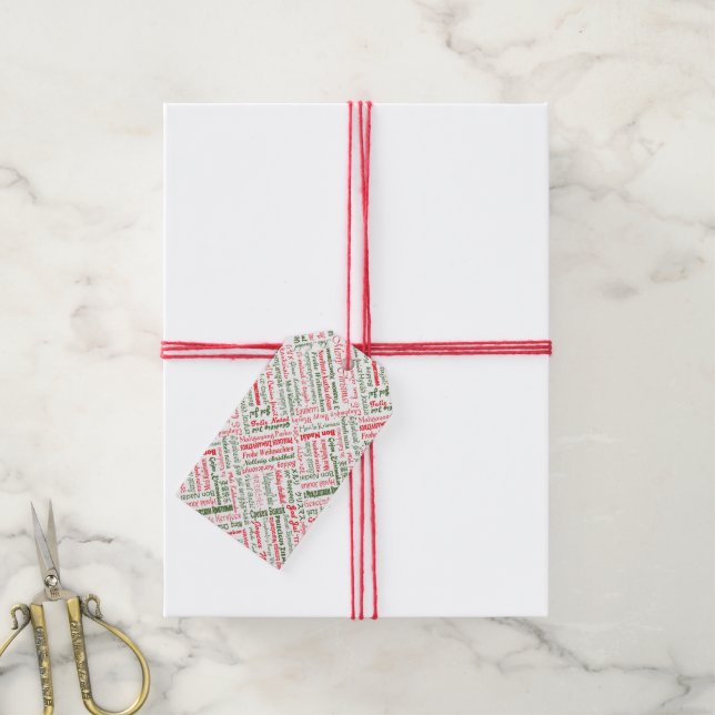Frohe Weihnachten! Geschenkanhänger (Mit Garn)