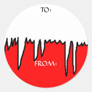 Frohe Weihnachten! -Geschenkanhänger Runder Aufkleber