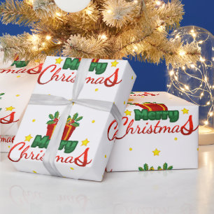 Frohe Weihnachten Geschenkbox-Verpackungspapier Geschenkpapier