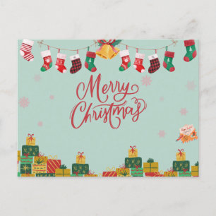 Frohe Weihnachten Geschenkboxen und Strümpfe