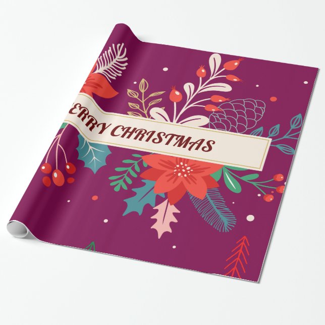 Frohe Weihnachten Geschenkpapier (Ungerollt)