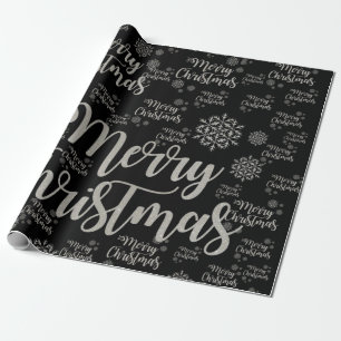 Frohe Weihnachten Geschenkpapier Schwarz