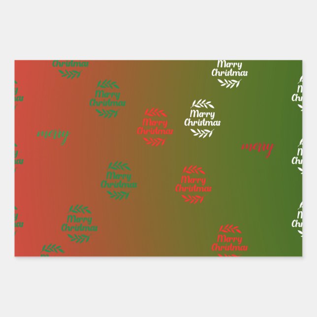 Frohe Weihnachten Geschenkpapier Set (Vorderseite)
