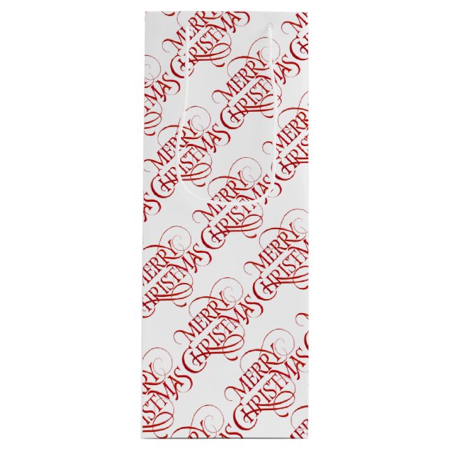 Frohe Weihnachten Geschenktüte Für Weinflaschen (Vorderseite)