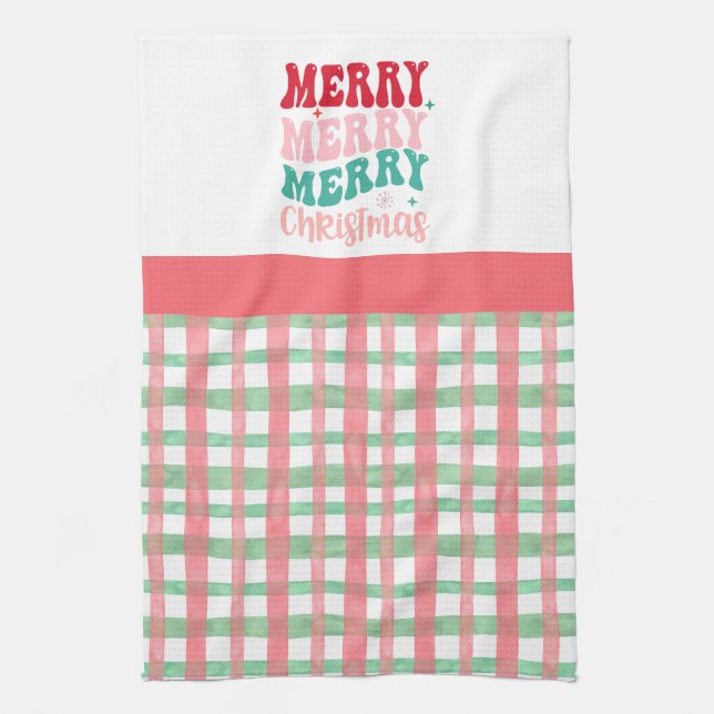 Frohe Weihnachten Geschirrtuch (Vertikal)