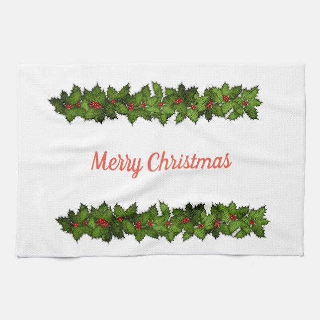 Frohe Weihnachten Geschirrtuch (Horizontal)