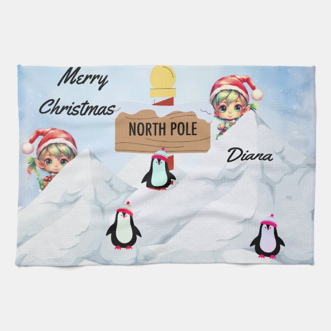 Frohe Weihnachten Geschirrtuch (Horizontal)