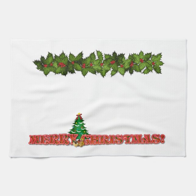 Frohe Weihnachten Geschirrtuch (Horizontal)