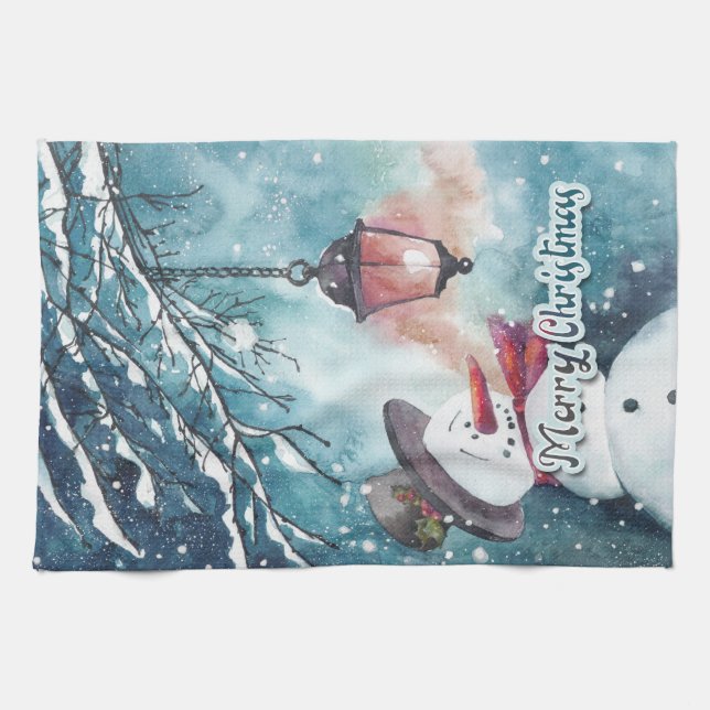 Frohe Weihnachten Geschirrtuch (Horizontal)