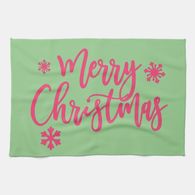 Frohe Weihnachten Geschirrtuch (Horizontal)