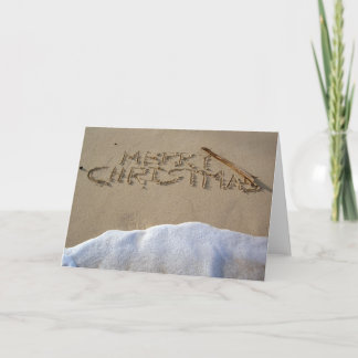 Frohe Weihnachten geschrieben auf den Strand