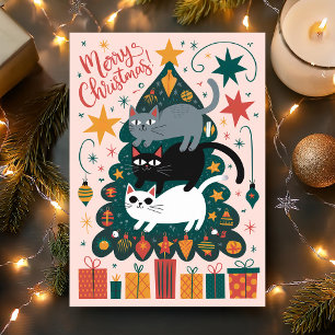 Frohe Weihnachten gestapelte Katzen