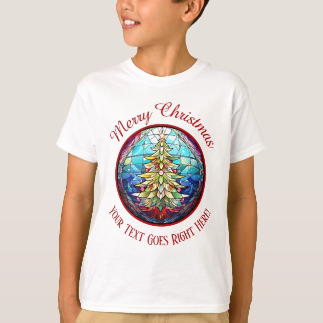 Frohe Weihnachten gesteinigt Glas Weihnachtsbaum T-Shirt (Vorderseite)